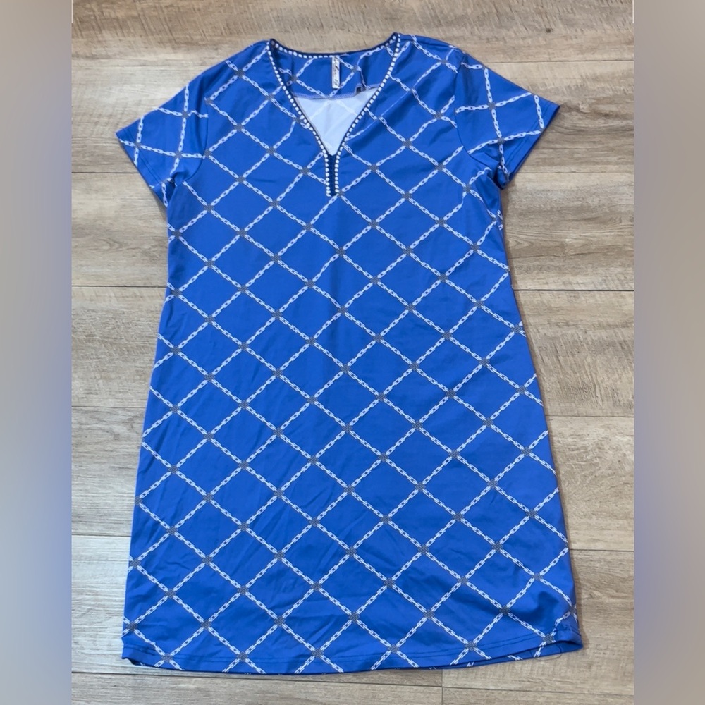 Lulu-B Women’s Nylon/Spandex Crocheted V-neck Dress Size Large